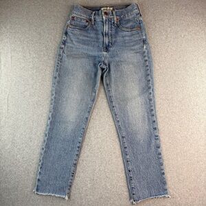 Madewell 'The Perfect Jean Vintage' High Rise Light Wash Frayed Hem Size 24P